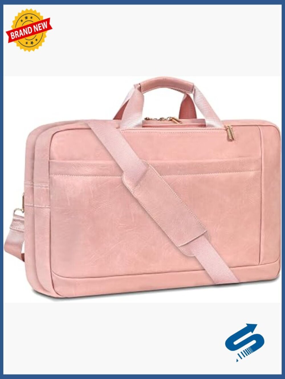 17.3" Laptop Messenger Bag Faux Leather Briefcase Crossbody